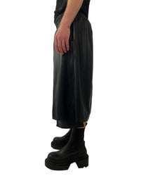 VEGAN LEATHER PANEL SHORTS