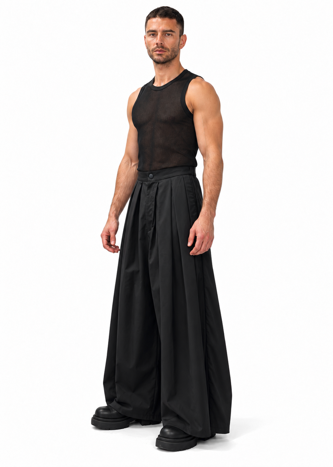 BOX PLEAT TROUSERS
